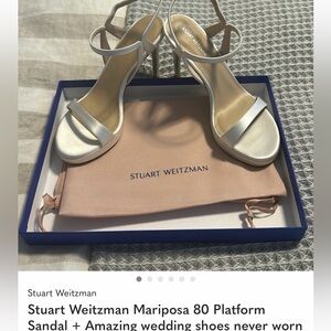 Stuart Weitzman White Platform Sandals
